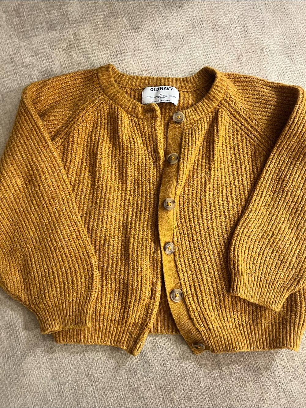 Old Navy Mustard Ribbed Button-Front Cardigan